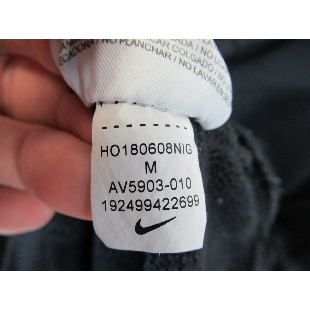 Nike Therma Taping Pullover Hoodie Sweatshirt Women Medium Black Pockets AV5903 - Picture 7 of 8
